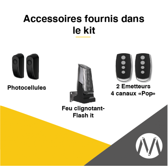 Motorisation de portail battant : Kit Moteurs battant à bras Swing it B 24v - LIGHT